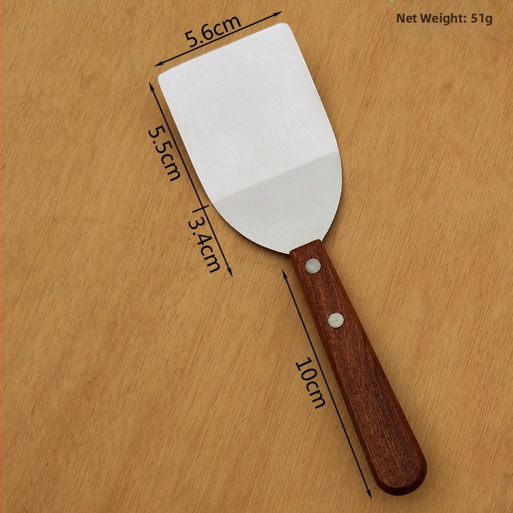 Nerezová kovová špachtľa s drevenou rukoväťou — ručná výroba, možnosť prispôsobenia — moderný minimalistický dizajn