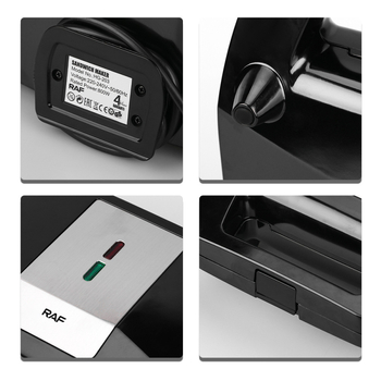 Хлебопекарна машина RAF R.203 — 800W, 220V, вместимост 2-3 филийки, функции: нагряване, грил и омлет