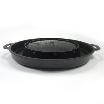 Okrugla posuda od aluminijske legure s roštiljem – višenamjenski (materijal: aluminijska legura; oblik: okrugli; glavni postup: presovanje; težina: 1.5; funkcija: višenamjenska)