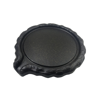 Корейски стил грил пан за открит огън с алуминиево‑сплавно покритие, кръгла форма, нехлъзгаща повърхност (Материал: сплав; Форма: кръгла; Тегло: 1.5 кг)