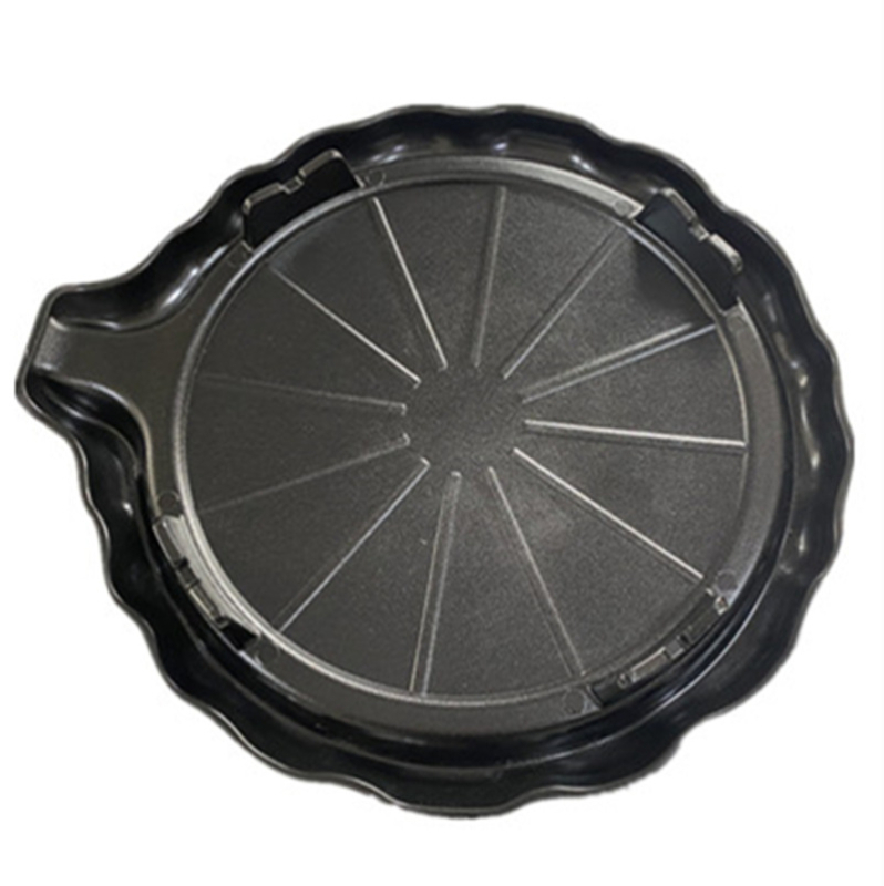 Корейски стил грил пан за открит огън с алуминиево‑сплавно покритие, кръгла форма, нехлъзгаща повърхност (Материал: сплав; Форма: кръгла; Тегло: 1.5 кг)