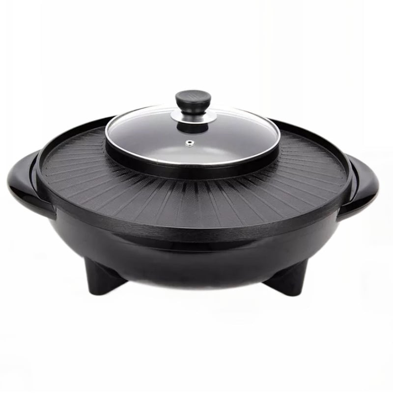 Višenamjenska posuda Shabu-Shabu i grill, aluminijsko tijelo, 1201–1500W, služi 3–4 osobe, unutarnji lonac s premazom protiv prianjanja