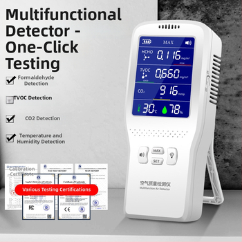 Prenosný infračervený detektor kvality ovzdušia CO2 pre formaldehyd a oxid uhličitý, s vnútorným teplomerom a vlhkomerom, model 090, rozsah 0-9.999, presnosť 0,001