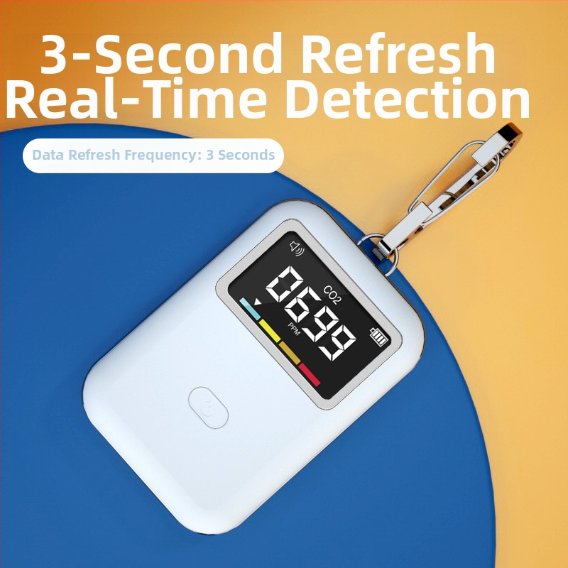 Bioall BCM01 Detector CO2 NDIR Mini pentru monitorizarea calității aerului – interval 400–5000 ppm, acuratețe ±(50 ppm+5%), Încărcare Type-C