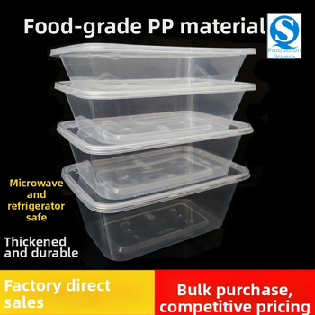 Jednorazový pravouhlý box na jedlo, priehľadný spevnený plast, vhodný do mikrovlnky, na donášku