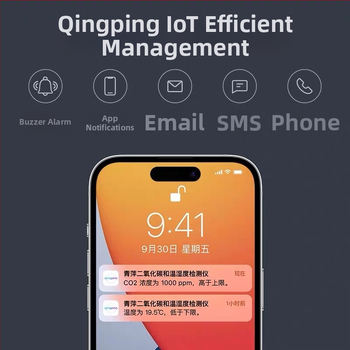 Qingping CGP22C vnútorný CO2 detektor s teplotou a vlhkosťou, model CGP22C, hmotnosť 0,129 kg