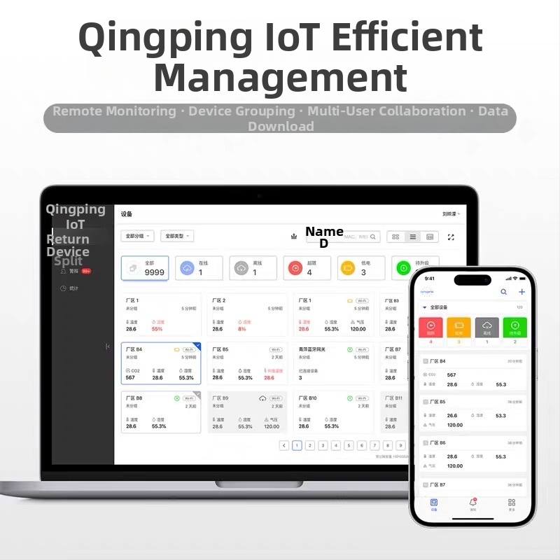 Qingping CGP22C vnútorný CO2 detektor s teplotou a vlhkosťou, model CGP22C, hmotnosť 0,129 kg