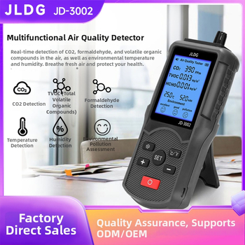 Detector de CO2, formaldehidă și gaze organice cu temperatură și umiditate – șase în unu monitor de calitate a aerului, interval CO2 380–2000 ppm, precizie ±5%, baterie încorporată de 2000 mAh