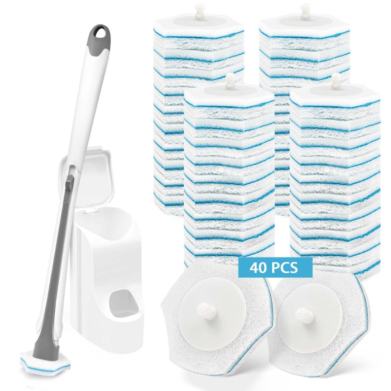 Jednokratni set WC kefe i spužve za čišćenje i pohranu, plastika, ZUBULUN, 0,41 kg, 18 kom