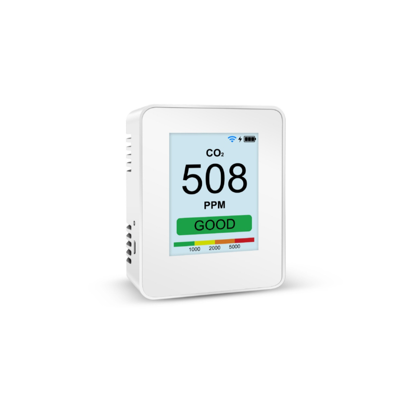 CO2 детектор Cafu P1-C, обхват 400–9999 ppm, точност 5%, дисплей 240x320, захранване 5V