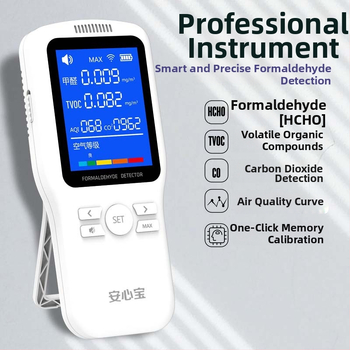 WP6933 Monitor kvality vnútorného vzduchu — formaldehyd 0–1.999 mg/m3, TVOC 0–9.999 mg/m3, CO2 400–2000 ppm (USB napájanie)