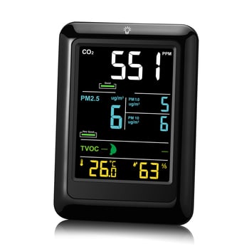 Измервател за качество на въздуха Bj8231 – CO2 500–4000 ppm, Температура, Влажност, TVOC, Sensirion Swiss сензор