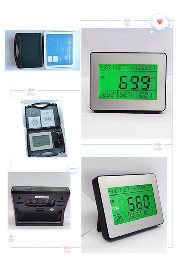 Портативен CO2 детектор TL-2000 TEARERTECH: измерва CO2, температура, влажност, атмосферно налягане и височина; диапазон 0-9999 ppm, точност ±50 ppm ±5% rdg (0-5000)