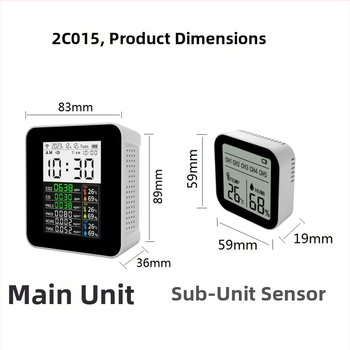 Nobito ZN-2CO15 Detektor kvality ovzdušia, Wi-Fi, CO2, CO, TVOC, formaldehyd