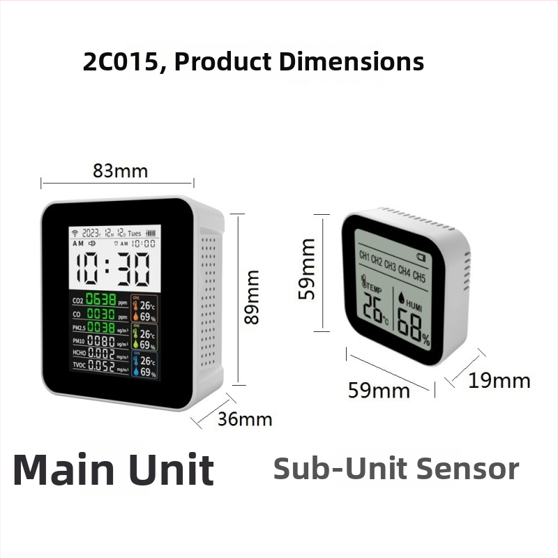 Nobito ZN-2CO15 Detektor kvality ovzdušia, Wi-Fi, CO2, CO, TVOC, formaldehyd