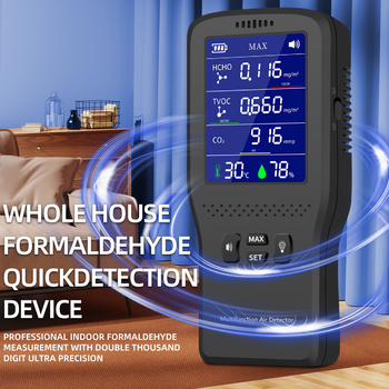 Модел M-131: Преносим инфрачервен детектор за качество на въздуха за CO2 и формалдехид, измерва вътрешна температура и влажност, USB захранване