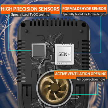 Модел M-131: Преносим инфрачервен детектор за качество на въздуха за CO2 и формалдехид, измерва вътрешна температура и влажност, USB захранване