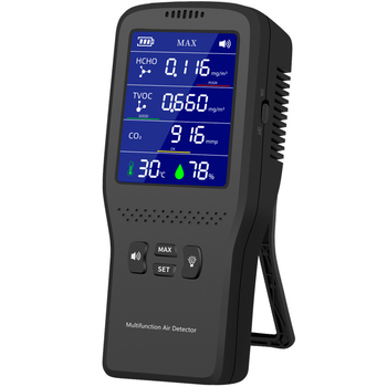 Модел M-131: Преносим инфрачервен детектор за качество на въздуха за CO2 и формалдехид, измерва вътрешна температура и влажност, USB захранване