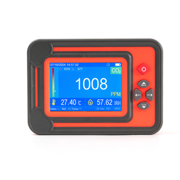 CO2 детектор TL-2000E – измерва CO2, температура, влажност, атмосферно налягане и надморска височина – обхват 0–9999 ppm, точност ±50 ppm ±5% rdg (0–5000 ppm)