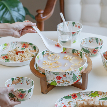 Porcelanski set posuđa s cvjetnim uzorkom: mikrovalna sigurna, moderan azijski stil, Swear brend