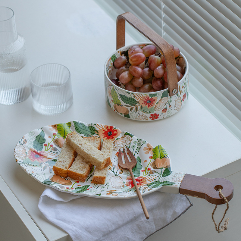 Porcelanski set posuđa s cvjetnim uzorkom: mikrovalna sigurna, moderan azijski stil, Swear brend