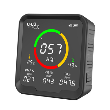 PTH-9A Unutarnji/Vanjski detektor kvalitete zraka: PM2.5, PM10, CO2; pokriće 40 m2; točnost 0.01; napajanje Type-C