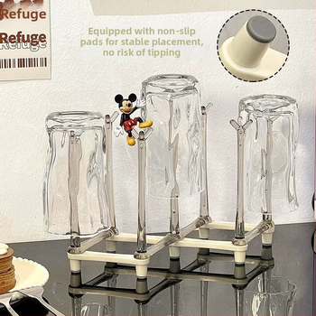 Nastaviteľný teleskopický držiak na poháre s odkvapávaním pre sklenené poháre