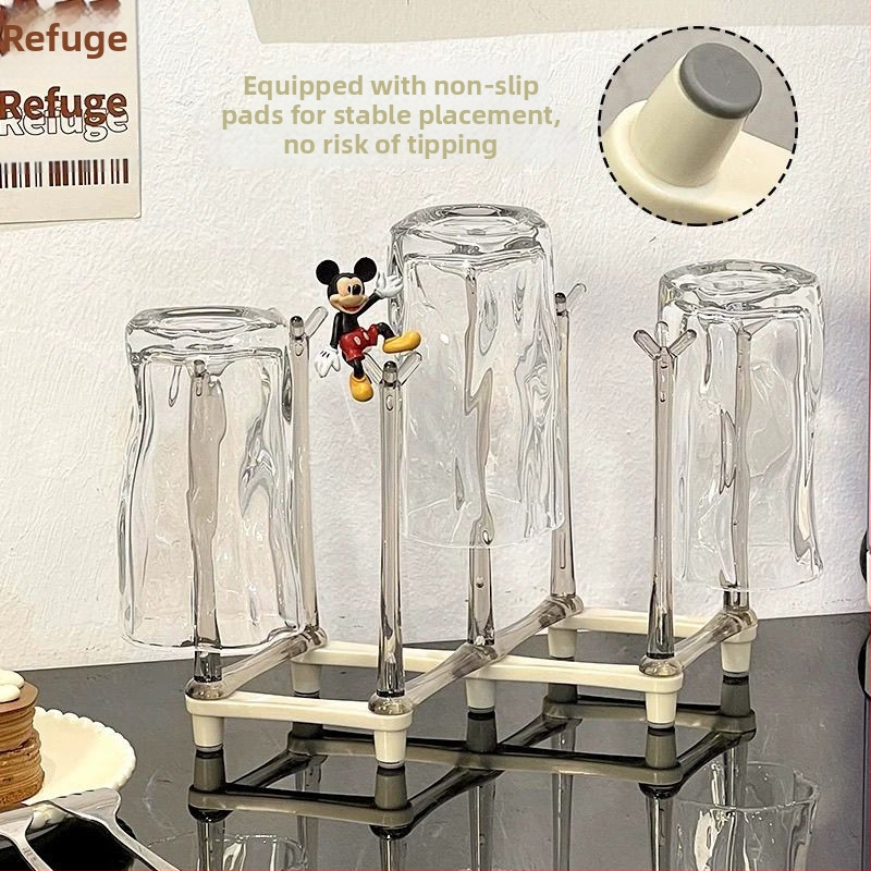 Nastaviteľný teleskopický držiak na poháre s odkvapávaním pre sklenené poháre