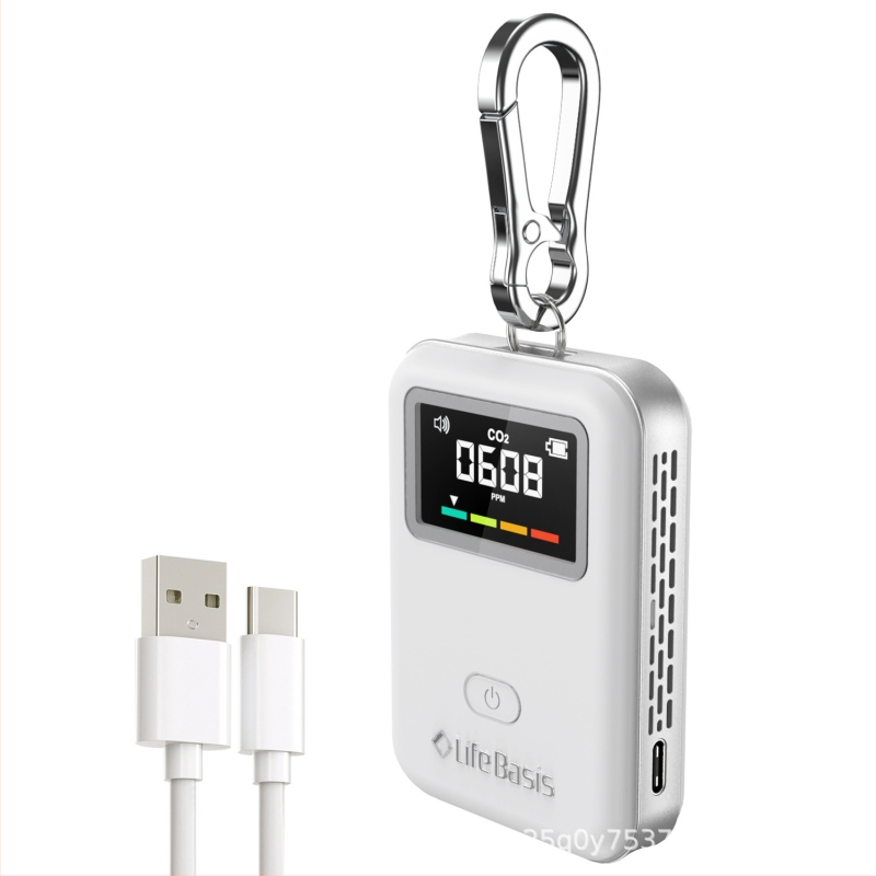 Мини NDIR CO2 детектор за мониторинг на въздуха, модел BCM02, диапазон 400–5000 ppm, точност ±(50 ppm + 5%), захранване Type-C