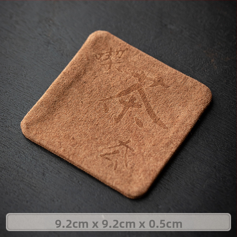 Podložka pod šálku z textilu, Čínskeho štýlu čajovej ceremónie, s potlačeným logom, balená v papierovej krabičke, hmotnosť 0,05 kg