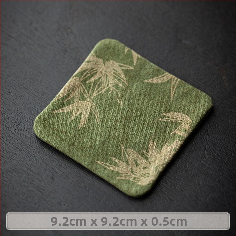 Podložka pod šálku z textilu, Čínskeho štýlu čajovej ceremónie, s potlačeným logom, balená v papierovej krabičke, hmotnosť 0,05 kg