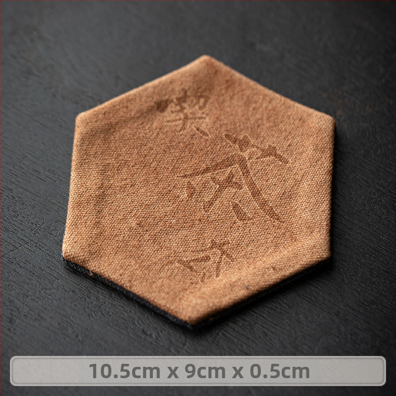 Podložka pod šálku z textilu, Čínskeho štýlu čajovej ceremónie, s potlačeným logom, balená v papierovej krabičke, hmotnosť 0,05 kg