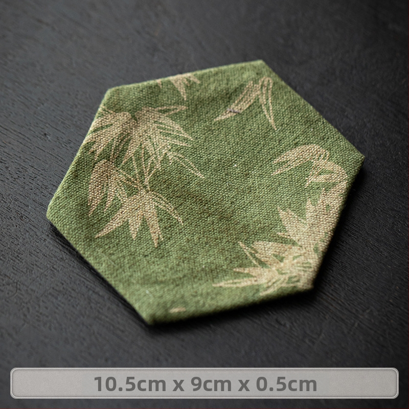 Podložka pod šálku z textilu, Čínskeho štýlu čajovej ceremónie, s potlačeným logom, balená v papierovej krabičke, hmotnosť 0,05 kg