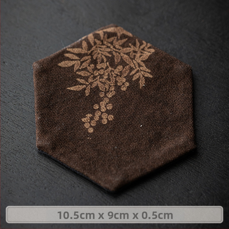 Podložka pod šálku z textilu, Čínskeho štýlu čajovej ceremónie, s potlačeným logom, balená v papierovej krabičke, hmotnosť 0,05 kg