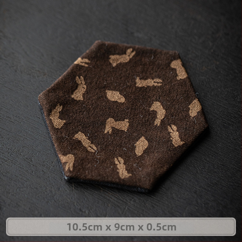 Podložka pod šálku z textilu, Čínskeho štýlu čajovej ceremónie, s potlačeným logom, balená v papierovej krabičke, hmotnosť 0,05 kg