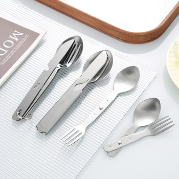 Set noža, vilice i žlice od 430 nehrđajućeg čelika, odvojiv za kampiranje, prijenosno