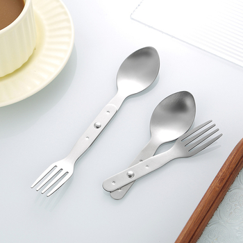 Set noža, vilice i žlice od 430 nehrđajućeg čelika, odvojiv za kampiranje, prijenosno