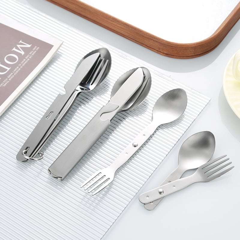 Set noža, vilice i žlice od 430 nehrđajućeg čelika, odvojiv za kampiranje, prijenosno