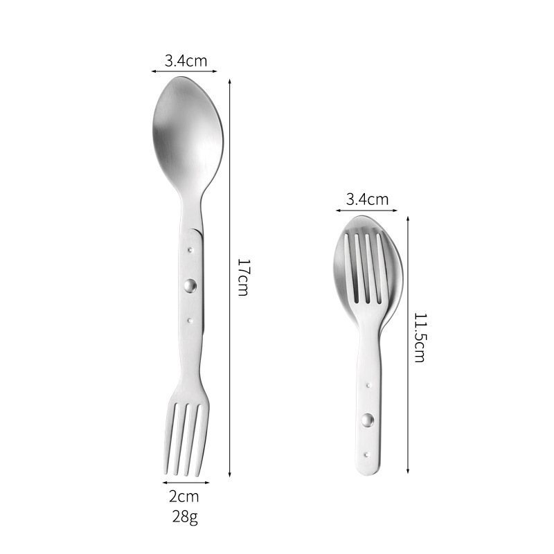 Set noža, vilice i žlice od 430 nehrđajućeg čelika, odvojiv za kampiranje, prijenosno