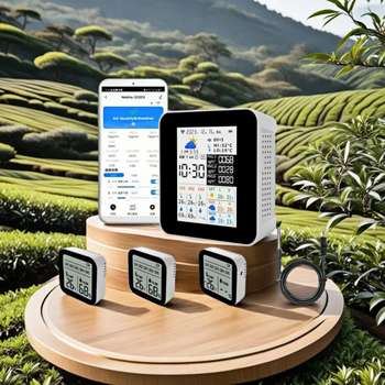 NOBITOR 2CO23 Senzor WiFi de calitate a aerului cu stație meteo – interior/exterior, PM2.5, temperatură, umiditate, interval 0-1000