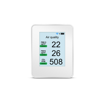 P1 WiFi детектор за качество на въздуха – CO2, PM2.5/PM10/PM1.0, диапазон 400–9999 ppm, 5% точност, дисплей 240×320