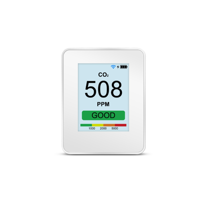 P1 WiFi детектор за качество на въздуха – CO2, PM2.5/PM10/PM1.0, диапазон 400–9999 ppm, 5% точност, дисплей 240×320