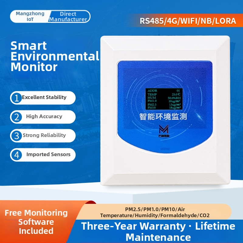 Všetko v jednom senzor kvality vzduchu – CO2, formaldehyd, TVOC, PM2.5, teplota a vlhkosť