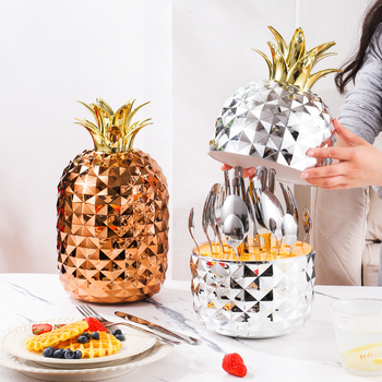 24-djelni set pribora od nehrđajućeg čelika: nož, vilica, žlica, čajna žličica i ananas-jaje – polirani završni sloj, 201 nehrđajući čelik, moderan minimalistički stil