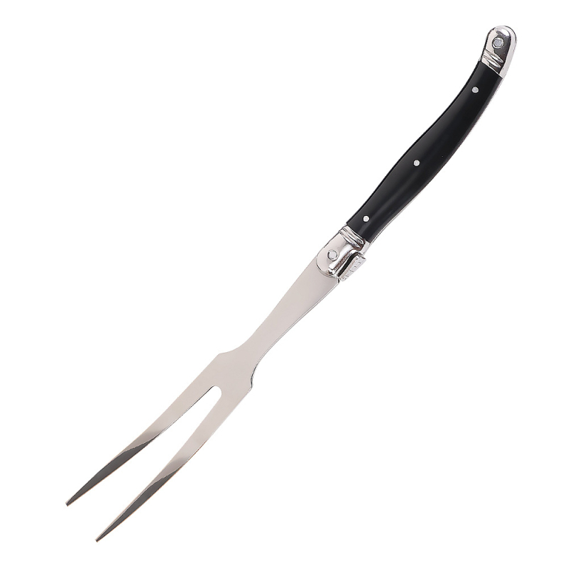 Set pribora za jelo: 420 nehrđajući čelik, ABS držač; uključuje nož za steak, vilicu za roštilj, vilicu za rezanje mesa, nož i vilicu za salatu; moderan minimalistički dizajn