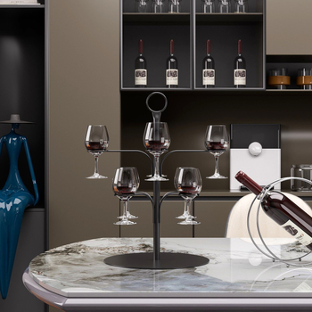 Držač za čaše vina – metalni, nordijski stil, europski dizajn (Materijal: Metal; Stil: Nordic; Težina: 2.8; Bez bušenja)
