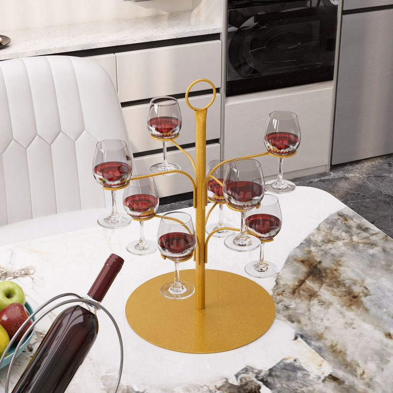 Držač za čaše vina – metalni, nordijski stil, europski dizajn (Materijal: Metal; Stil: Nordic; Težina: 2.8; Bez bušenja)