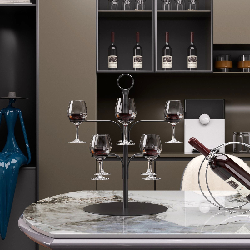 Držač za čaše vina – metalni, nordijski stil, europski dizajn (Materijal: Metal; Stil: Nordic; Težina: 2.8; Bez bušenja)