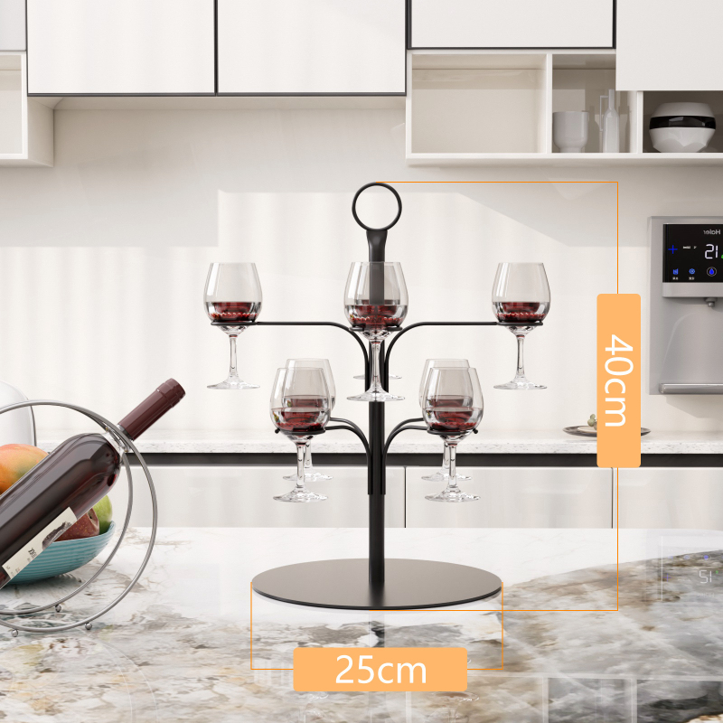 Držač za čaše vina – metalni, nordijski stil, europski dizajn (Materijal: Metal; Stil: Nordic; Težina: 2.8; Bez bušenja)