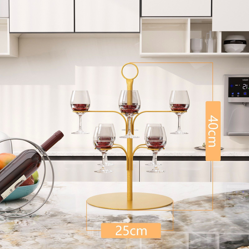 Držač za čaše vina – metalni, nordijski stil, europski dizajn (Materijal: Metal; Stil: Nordic; Težina: 2.8; Bez bušenja)